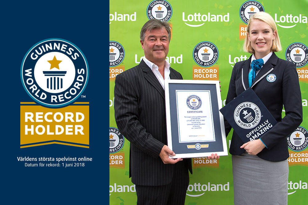 Lottoland i Guinness World Records för världens största spelvinst online  